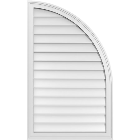 Ekena Millwork Quarter Round Top Right Surface Mount PVC Gable Vent w/ 2"W x 1-1/2"P Brickmould Frame, 26"W x 42"H GVPQR26X4202SN